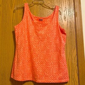 NWT Basic Editions Orange Stretchy Tank Top with built in Bra, size XL